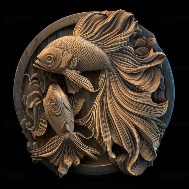 3D модель Двохвоста бойова риба (STL)